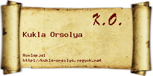 Kukla Orsolya névjegykártya